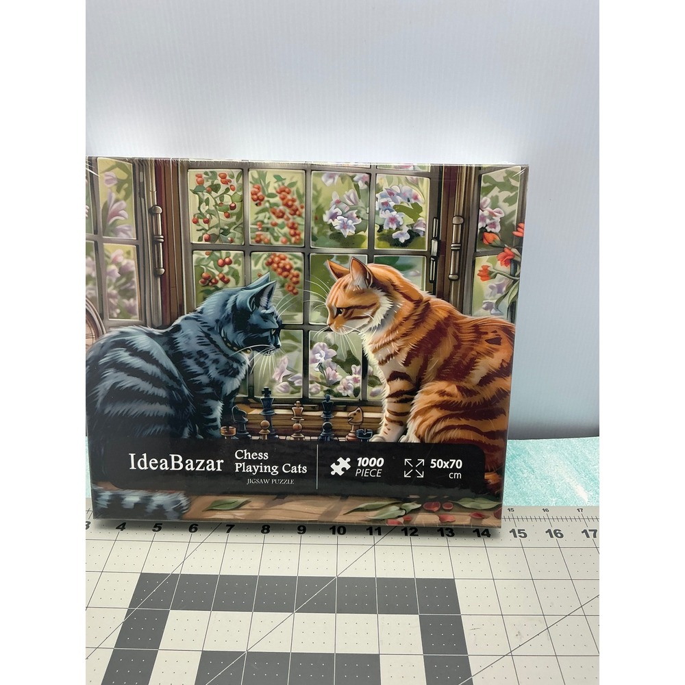 IdeaBazar Chess Playing Cats Jigsaw Puzzle 1000‎ Piece 50x70cm New Sealed